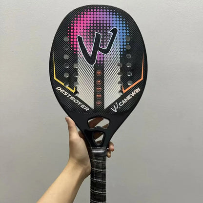Beach tennis racket EstaliosFit carbon fiber paddle with black to pink gradient and wrapped grip on Tampa Home & Garden Store