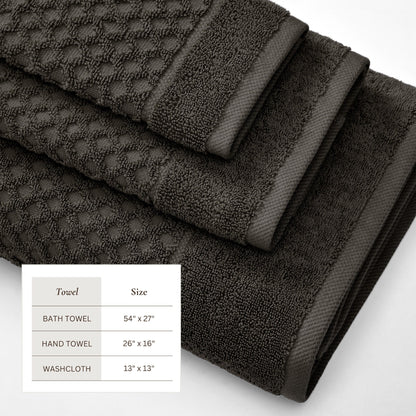 Cotton Diamond Waffle Weave Bath Towel Set