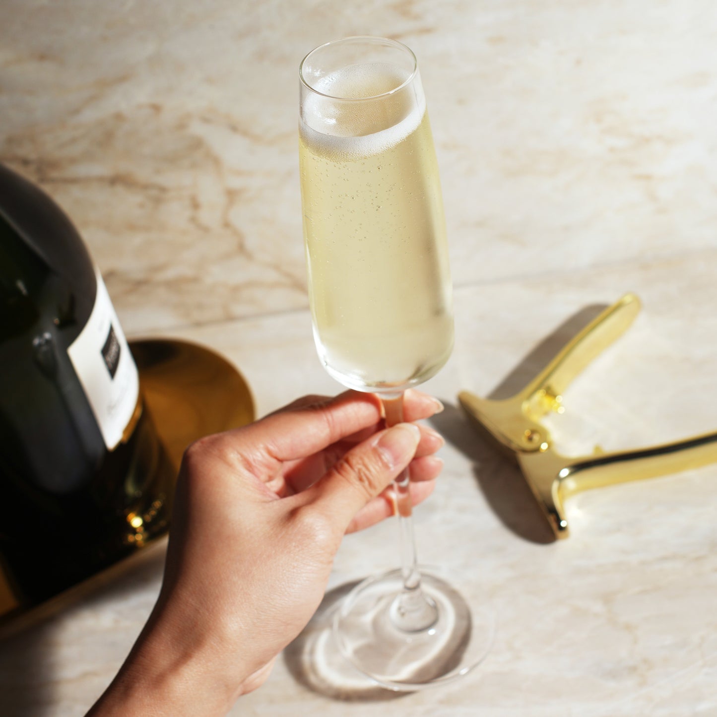 Set of Four Crystal Sparkling Wine Glasses
