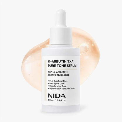 NIDA α-Arbutin TXA Pure Tone Serum bottle with dropper, white label, 50 mL on Tampa Home & Garden Store