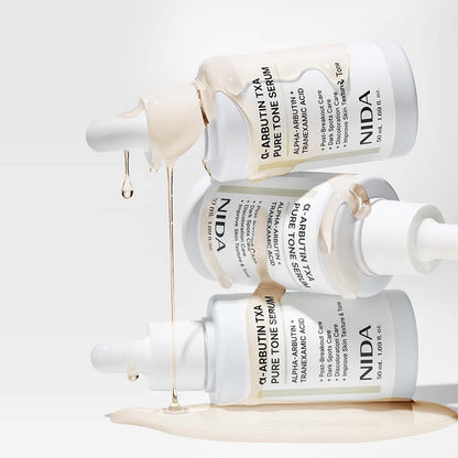 NIDA α-Arbutin TXA Pure Tone Serum bottles (3) by Seoulia, face serum 50 ml on Tampa Home & Garden Store