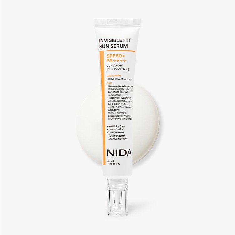 NIDA Invisible Fit Sun Serum SPF50+ PA++++ sunscreen tube Seoulia, 40 ml on Tampa Home & Garden Store