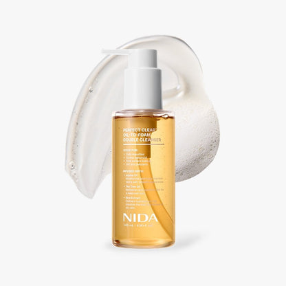 NIDA Perfect Clear Oil-To-Foam Double Cleanser 145ml amber liquid by Seoulia on Tampa Home & Garden Store