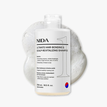 Shampoo NIDA Ultimate Hair-Bonding & Scalp-Revitalizing 250ml Seoulia Tampa label on Tampa Home & Garden Store