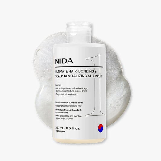 Shampoo NIDA Ultimate Hair-Bonding & Scalp-Revitalizing 250ml Seoulia Tampa label on Tampa Home & Garden Store