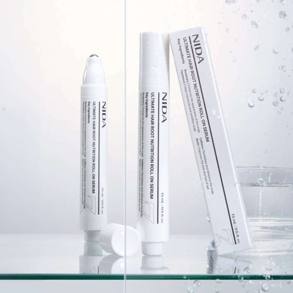 NIDA Ultimate Hair Root Nutrition Roll-On Serum 15ml white tubes Seoulia 2-pack with box on Tampa Home & Garden Store