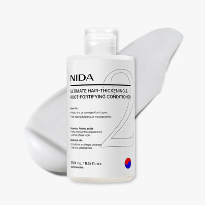 NIDA Ultimate Hair-Thickening & Root-Fortifying Conditioner white 250ml flip-top cap on Tampa Home & Garden Store