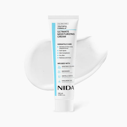 NIDA Youthful Formula Ultimate Moisturizing Cream 100ml white tube with blue accent on Tampa Home & Garden Store