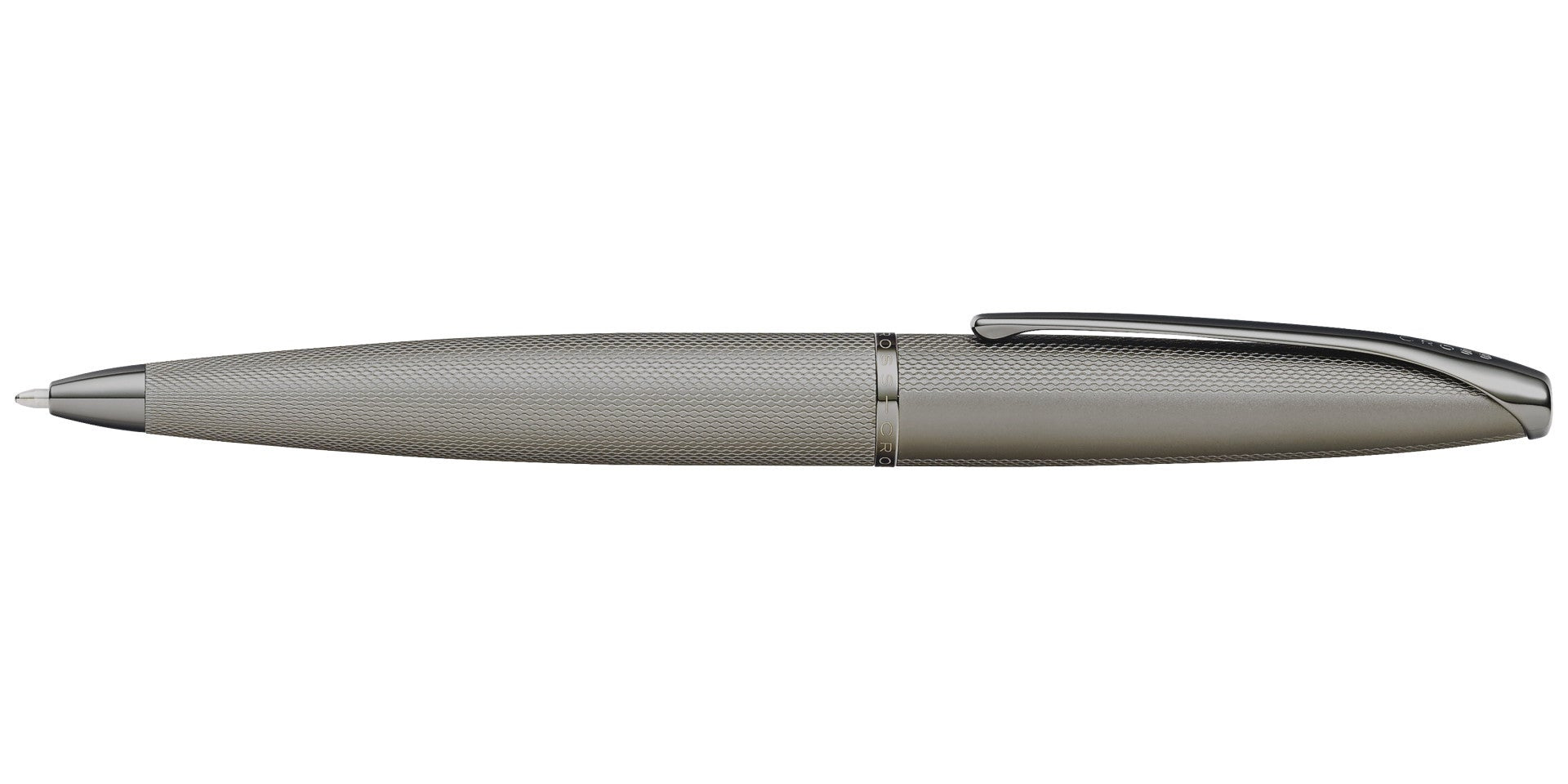 ATX Sandblasted Titanium Gray Ballpoint Pen by A.T. Cross, textured titanium finish with clip on Tampa Home & Garden Store