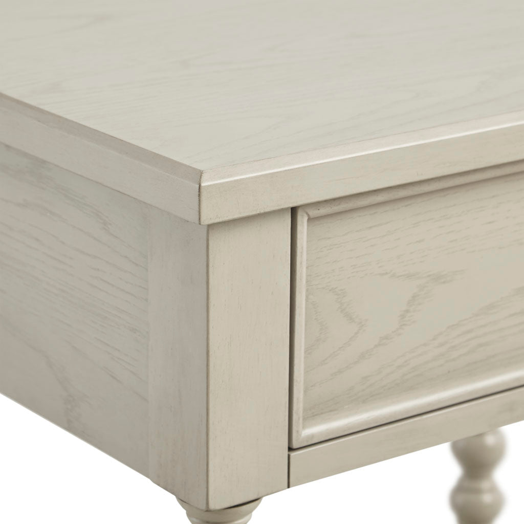 Nightstand with 1 drawer and turned legs in whitewashed wood by HouseOfZazla on Tampa Home & Garden Store