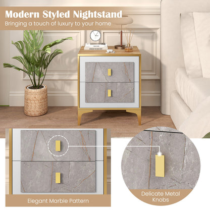 Mesita de noche con 2 cajones extraíbles para sala de estar o dormitorio