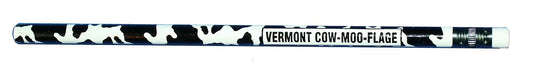 Pencil Vermont Moo-Flage cow-print wooden pencil, black-and-white camo pattern on Tampa Home & Garden Store