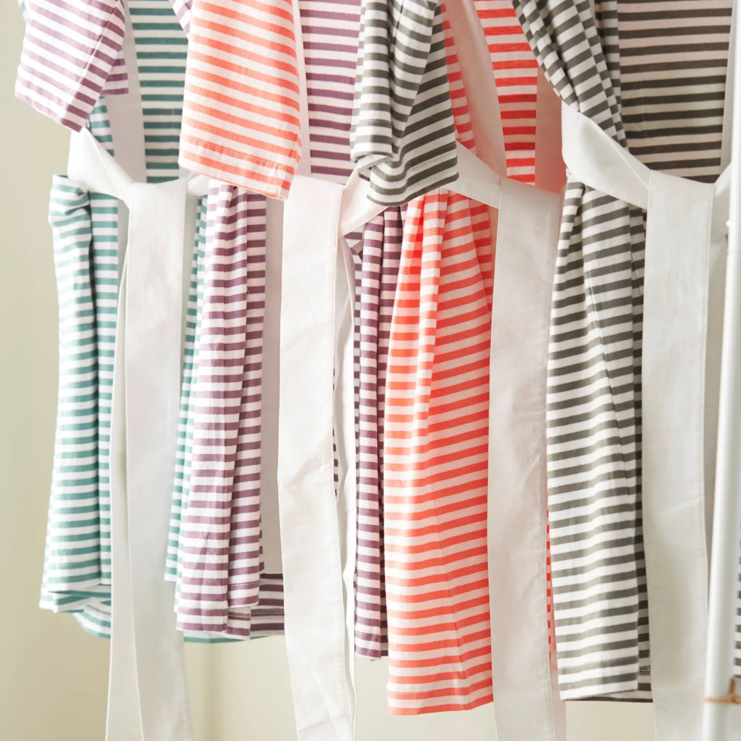 Seaside Serenity Stripe Organic Hooded Short Robe