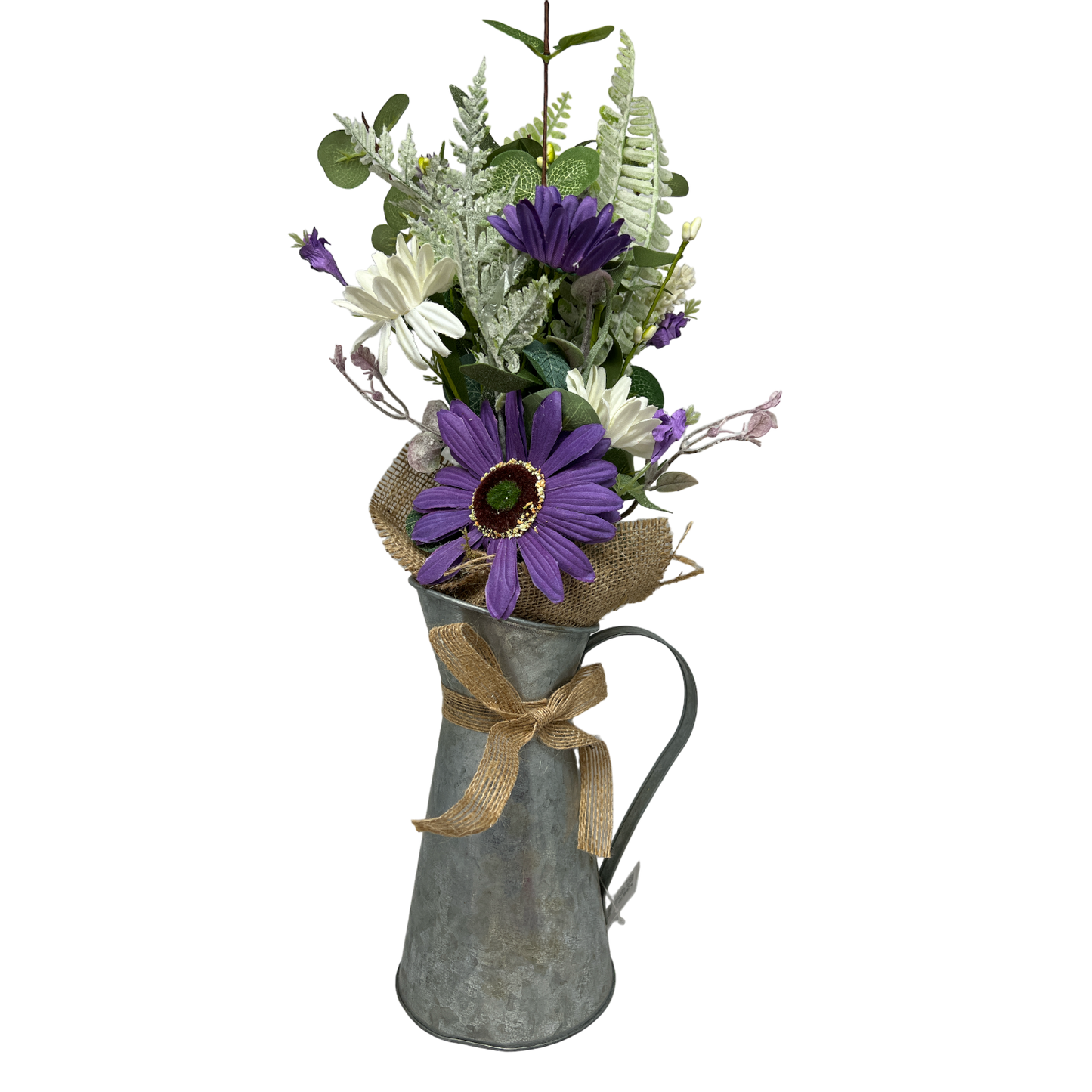 Daisy Flower in Metal Watering Can - 18" -