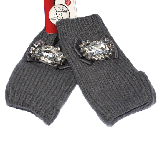 Jeweled Fingerless Gloves - Slate - Tampa Home & Garden Store