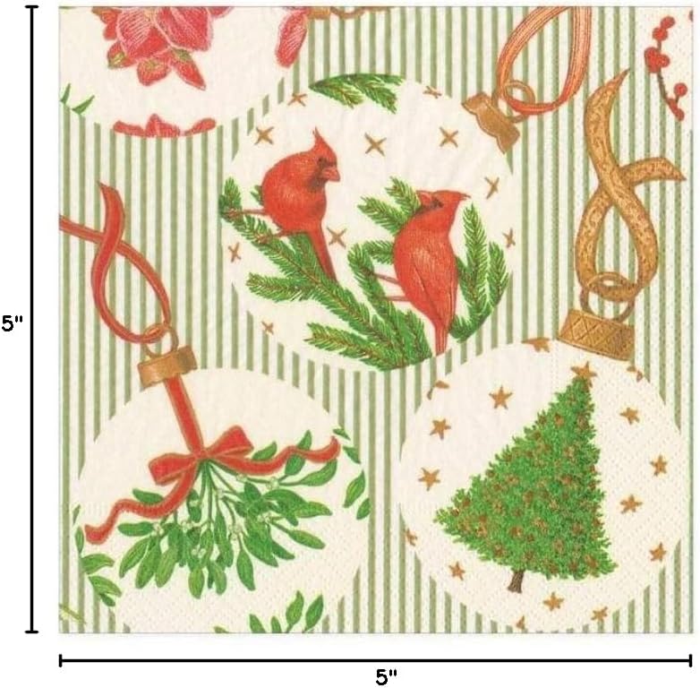 Serviettes de cocktail en papier à motifs botaniques