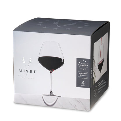 Inez Crystal Burgundy Wine Glasses Set of Four