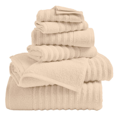 Luxury Combed Cotton and Ribbed Bath Towels