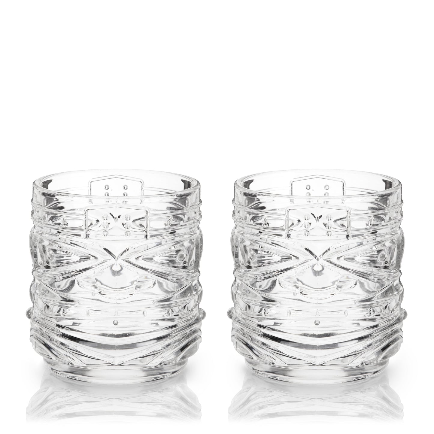 Pacific Tiki Crystal Rock Glasses Set of Two