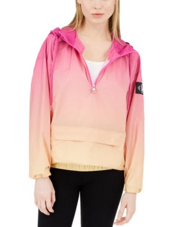 Ombre water-resistant hooded rain jacket Vanessa Jane pink-peach gradient, new with tags rain coat on Tampa Home & Garden Store