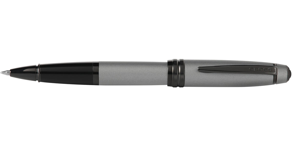 Bailey matte gray lacquer rollerball pen by Cross with black grip and clip on Tampa Home & Garden Store