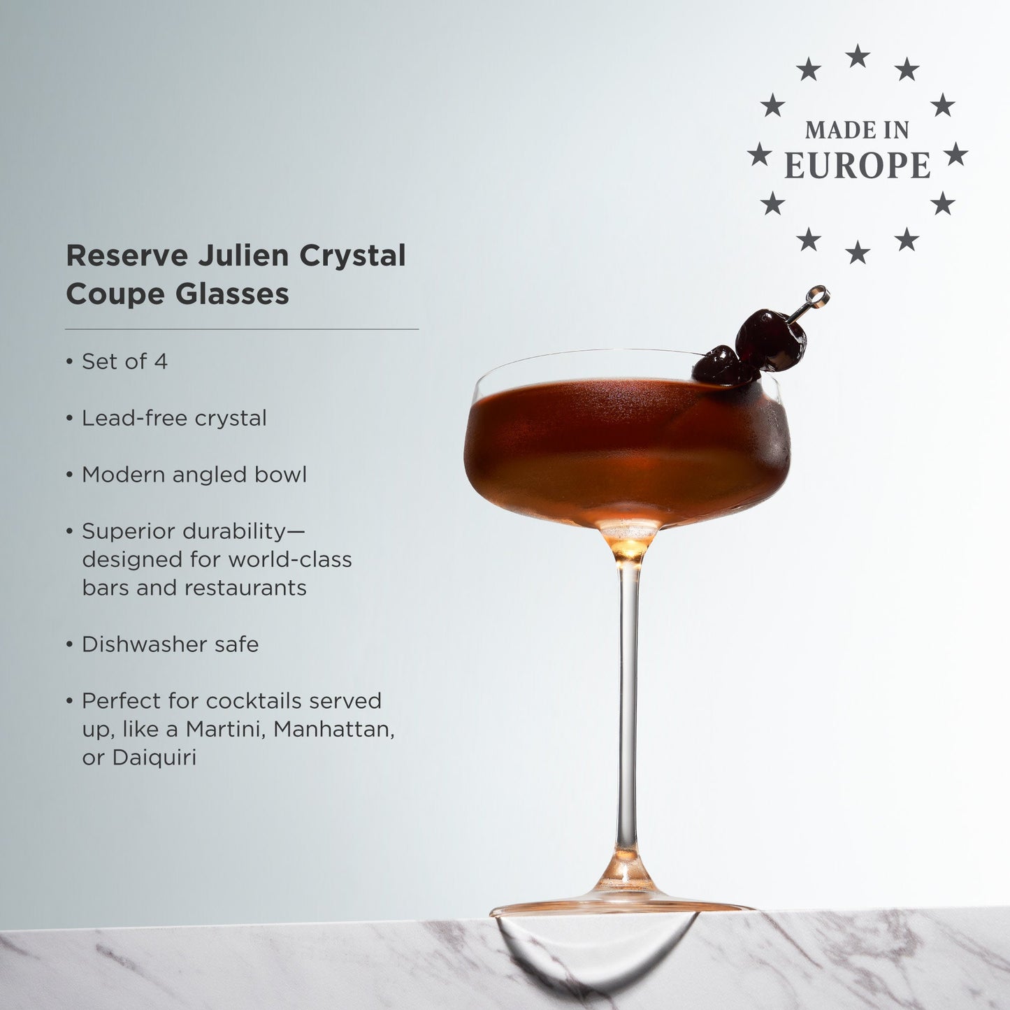 Reserve Julien Crystal Coupe Glasses Set of Four