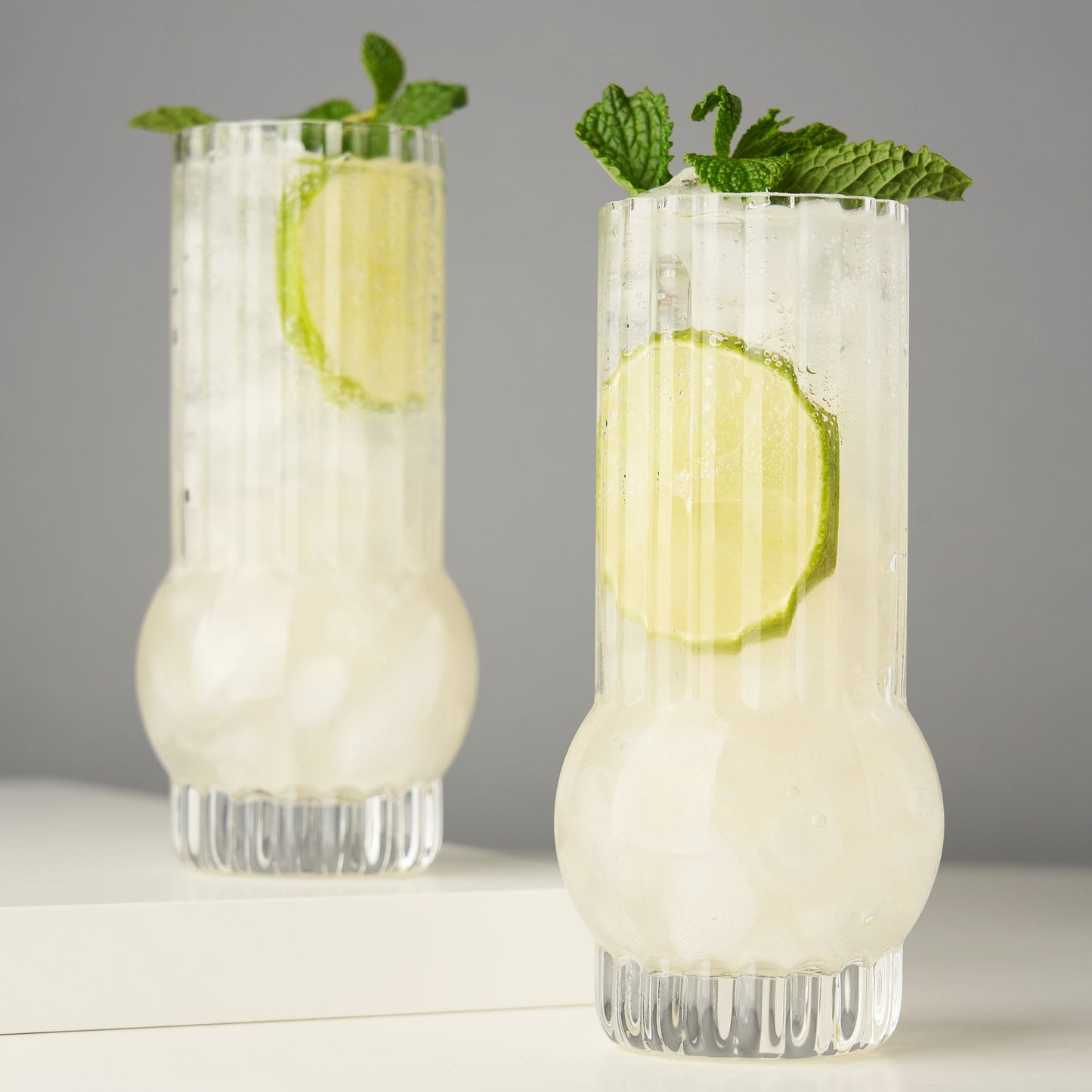 Art Deco and the Clear Crystal Highball Set of 2