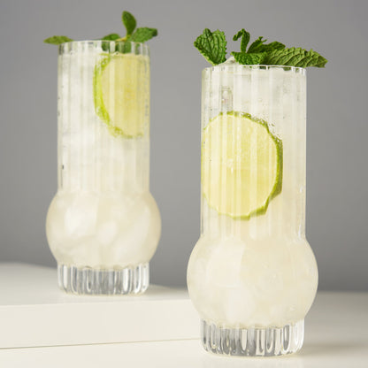 Art Deco and the Clear Crystal Highball Set of 2