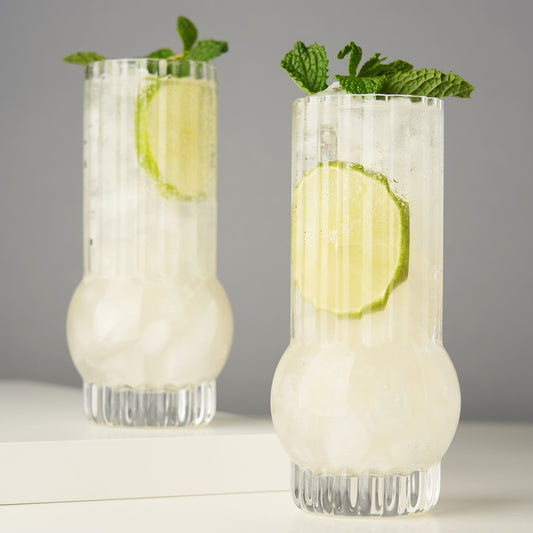 Art Deco and the Clear Crystal Highball Set of 2