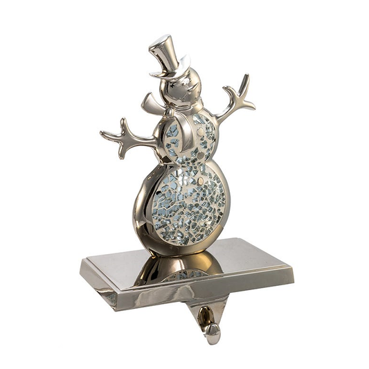 Silver Feather Mosaic Stocking Holder - Snowman - Tampa Home & Garden Store