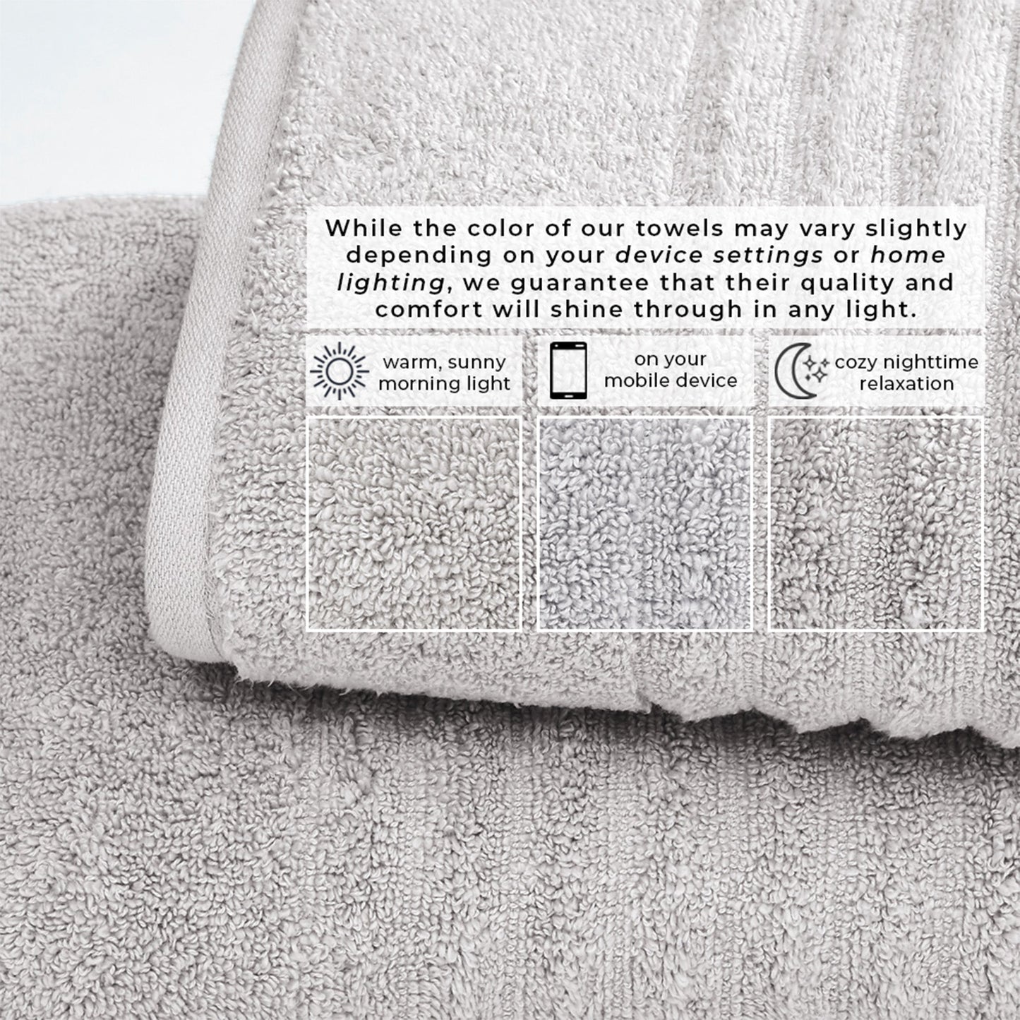 Luxury Combed Cotton and Ribbed Bath Towels