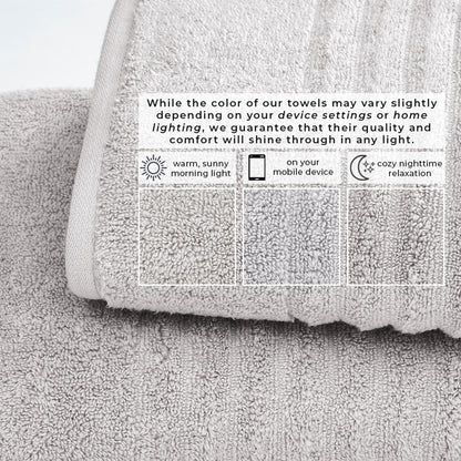 Luxury Combed Cotton and Ribbed Bath Towels