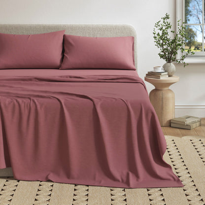 Heathered Jersey and Cotton Blend Bed Sheets