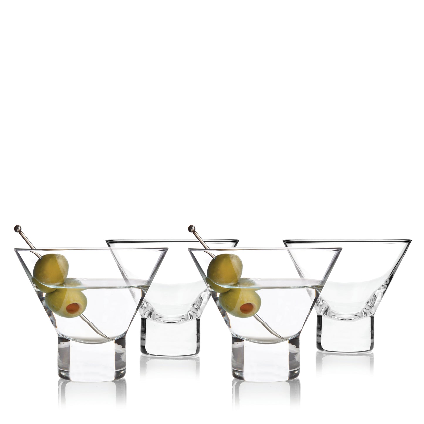 Crystal Stemless Martini Glasses Set of 4