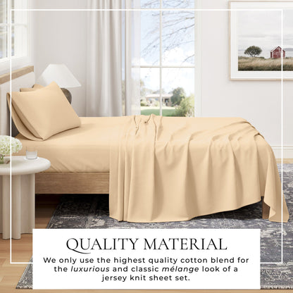 Heathered Jersey and Cotton Blend Bed Sheets