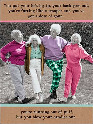 Birthday Card That's What It's All About four senior women in outfits with witty text on Tampa Home & Garden Store