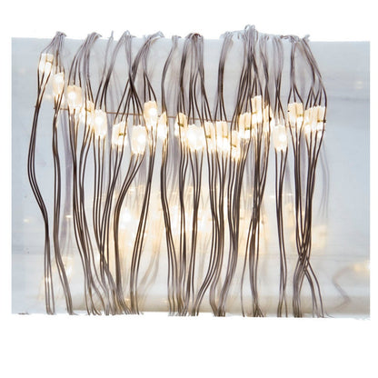 Guirlande lumineuse féérique à 50 LED blanc chaud multifonctions, alimentée par piles, avec télécommande