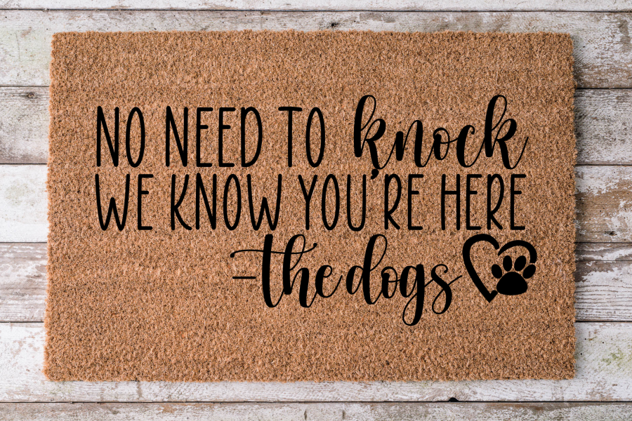 No Need To Knock - Dog Door Mat - 30x18" Coir Door Mat - DECOE-CM-045