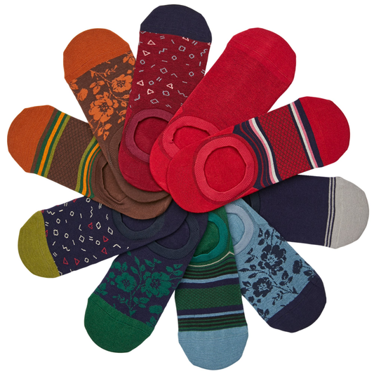 No-Show Socks 10-pack P1 small DeadSoxy, assorted patterned footie socks on Tampa Home & Garden Store