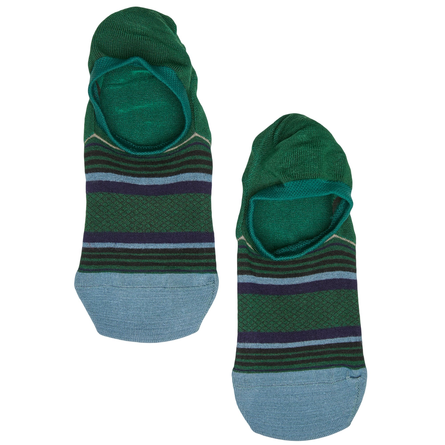No-Show Sock 10-Pack DeadSoxy, striped footie socks in green teal blue on Tampa Home & Garden Store