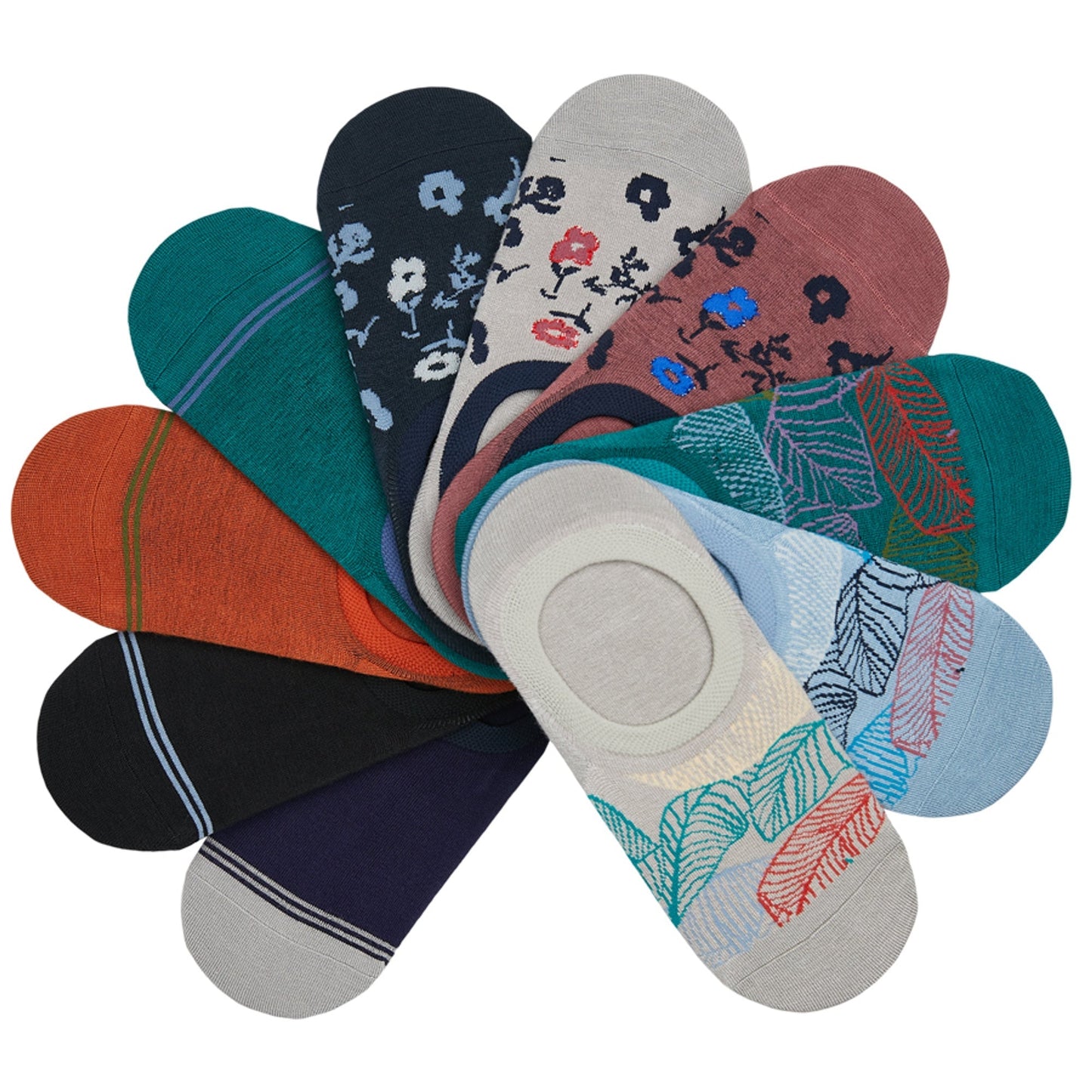 No-Show Sock 10-Pack DeadSoxy footie socks in assorted colors on Tampa Home & Garden Store