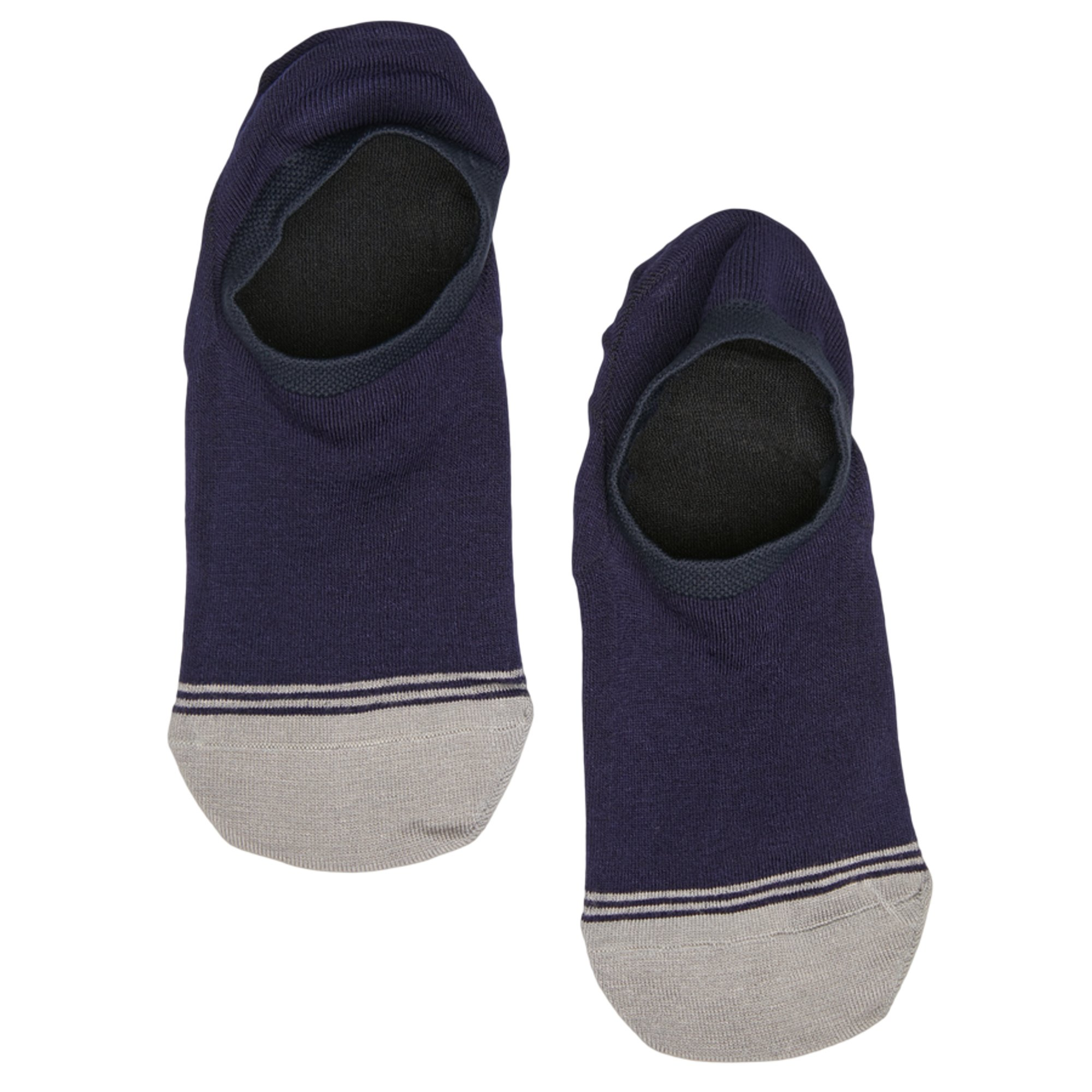 No-Show Sock 10-Pack DeadSoxy navy footie socks with gray toe and cuff (3 pairs shown) on Tampa Home & Garden Store