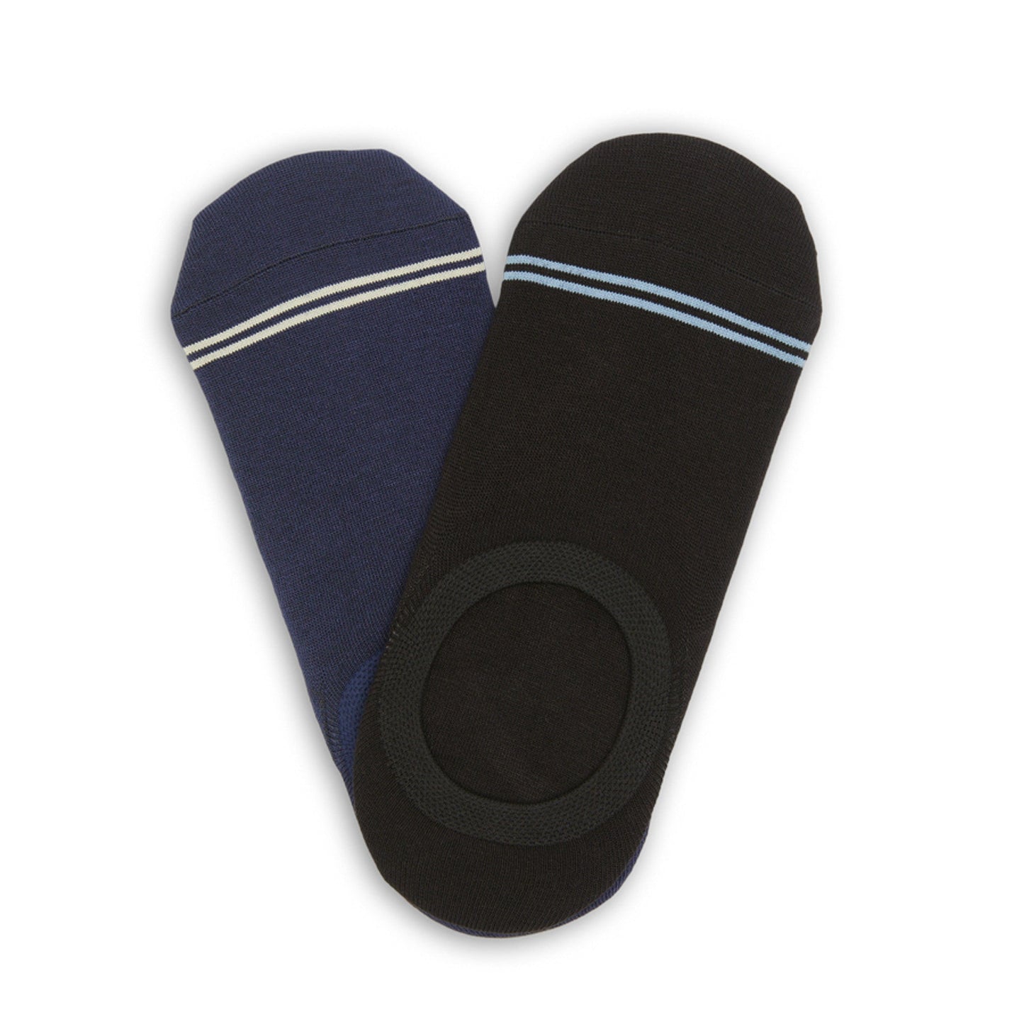 Premium Bamboo No Show Socks In Black And Navy