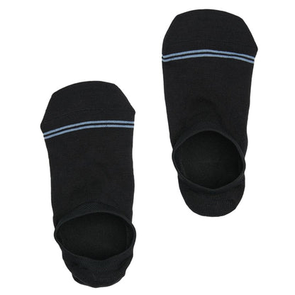 No-Show Socks 3-Pack DeadSoxy black footie socks with light blue stripe on Tampa Home & Garden Store
