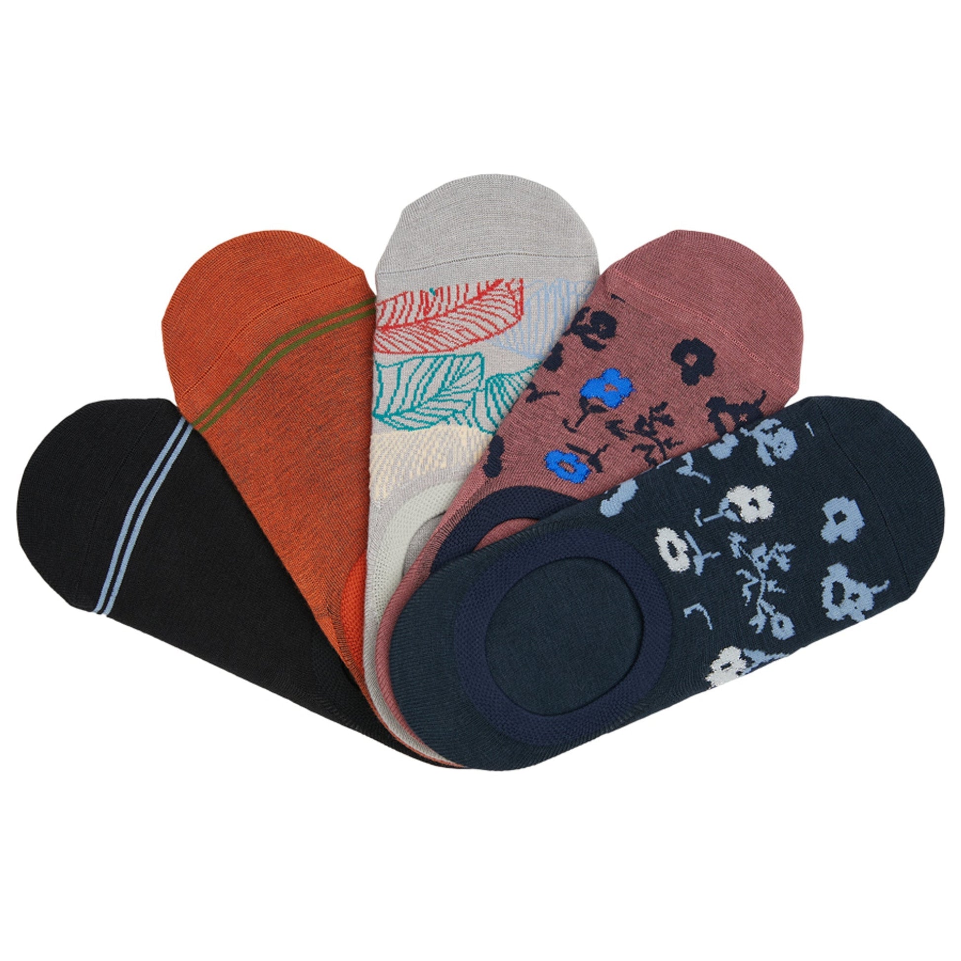 No-Show Footie Socks 5-pack DeadSoxy, assorted colors and patterns in small size on Tampa Home & Garden Store