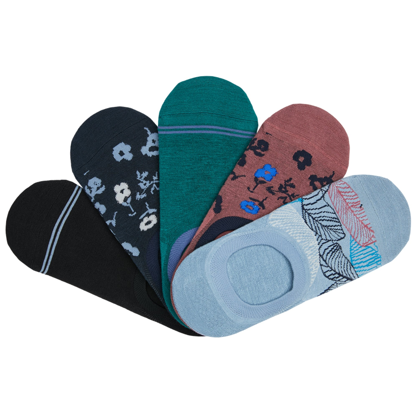 No-Show Socks 5-Pack DeadSoxy footie socks in assorted colors on Tampa Home & Garden Store