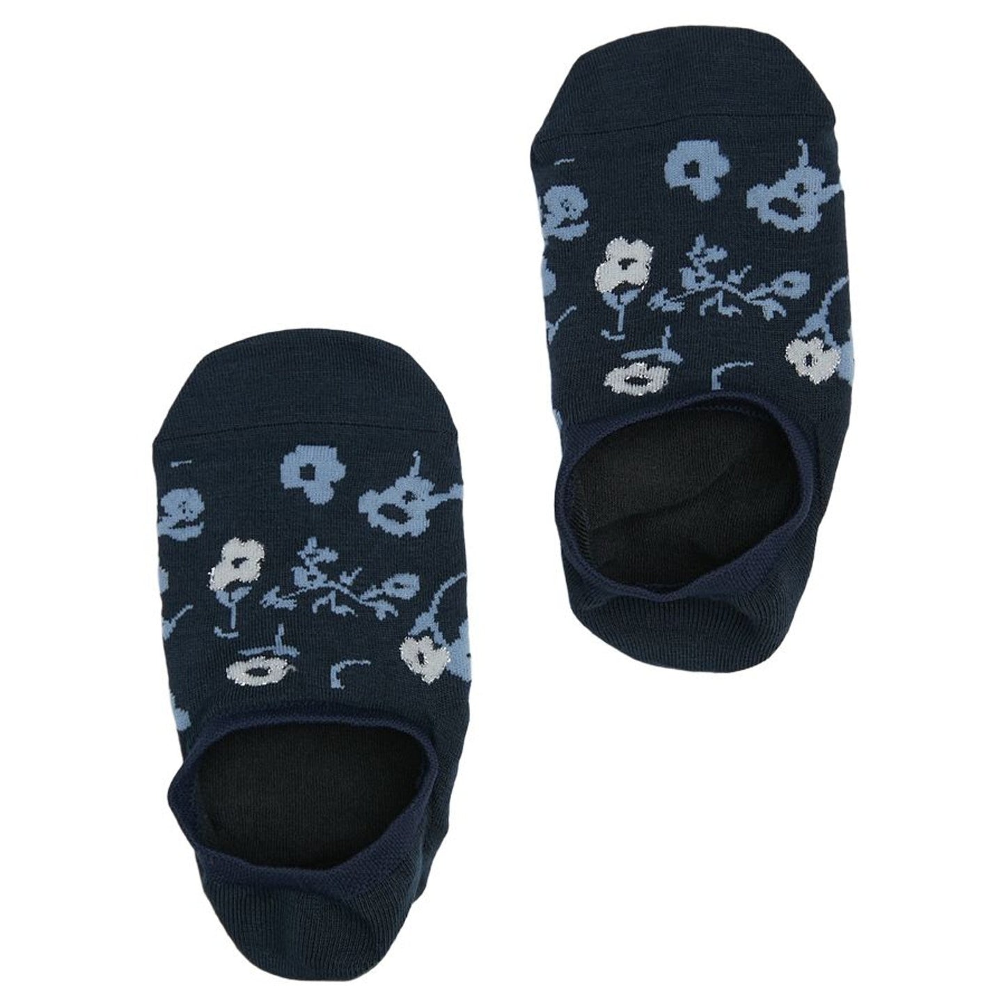 No-Show Socks 3-pair DeadSoxy navy floral footie socks on Tampa Home & Garden Store