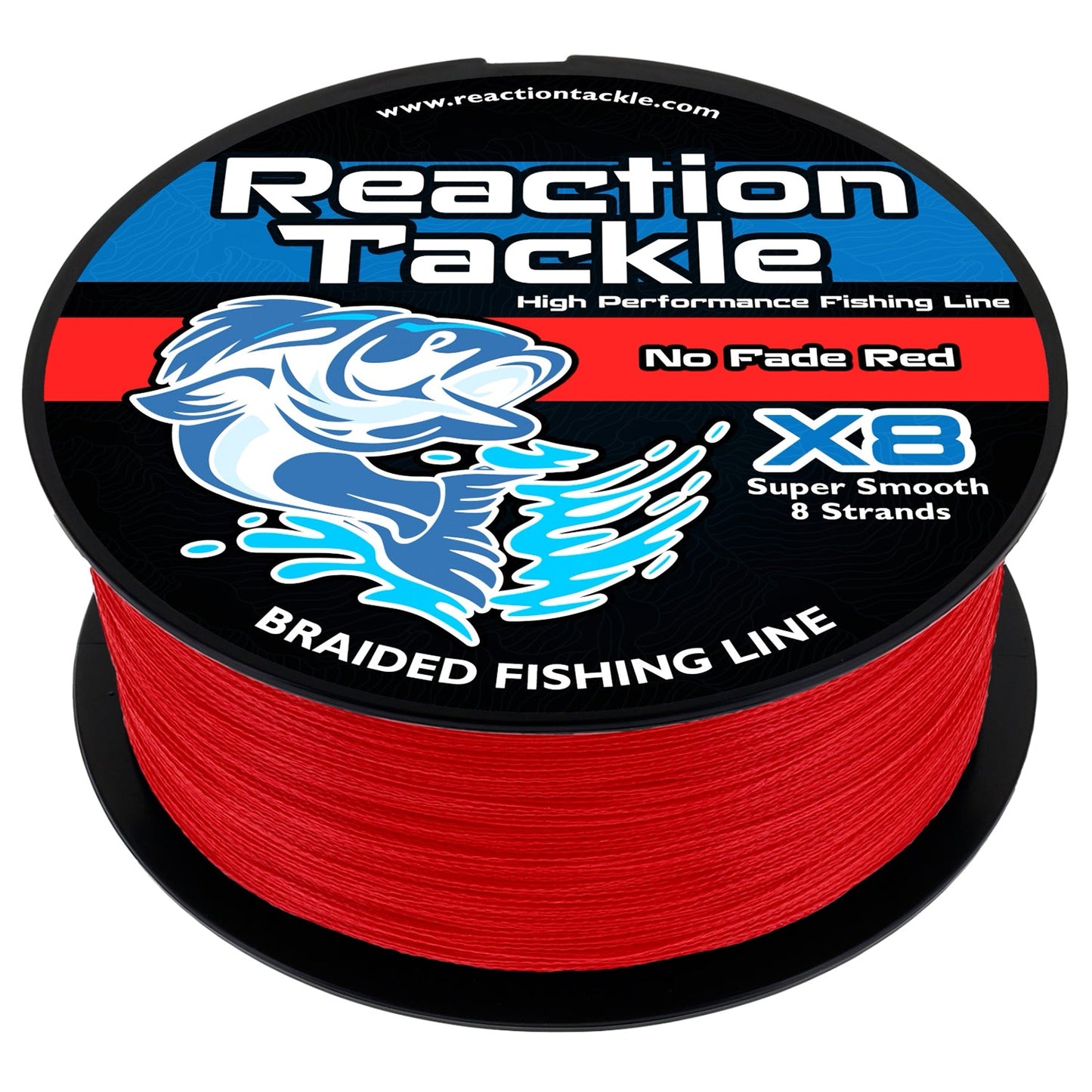 Ligne de pêche tressée Reaction Tackle X8 - Rouge inaltérable, 8 brins - NEUVE