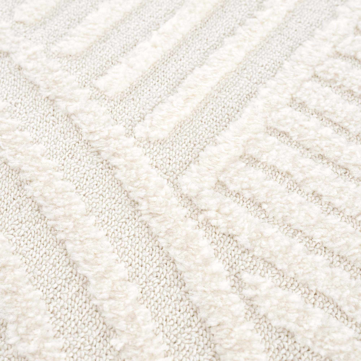 Guiling 3D Rainbow Area Rug with Tassels, textured cream shag rug by Boutique Rugs on Tampa Home & Garden Store