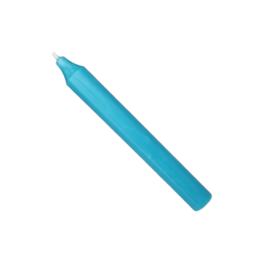 Rustic Taper Dinner Candle - 7 Inch Turquoise